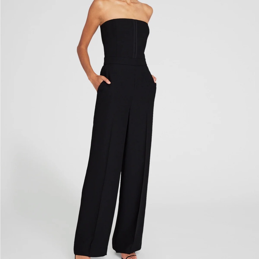 Club Monaco Strapless Wide-Leg Jumpsuit in Black